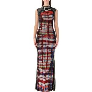 Ottolinger Racing Plaid Mesh Long Dress - NWT